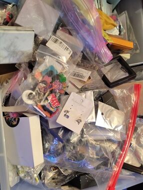 Mixed Costume Jewelry Lot - Colorful Assorted Earrings & Charms